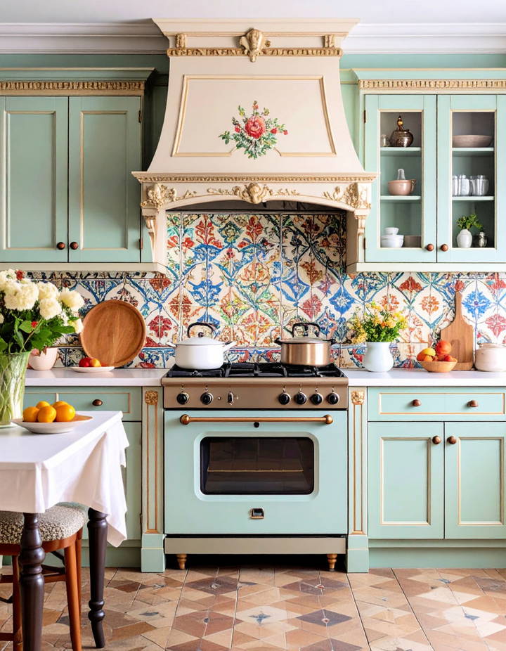 Decorative Backsplashes with Tile Mosaics Victorian Kitchen Ideas