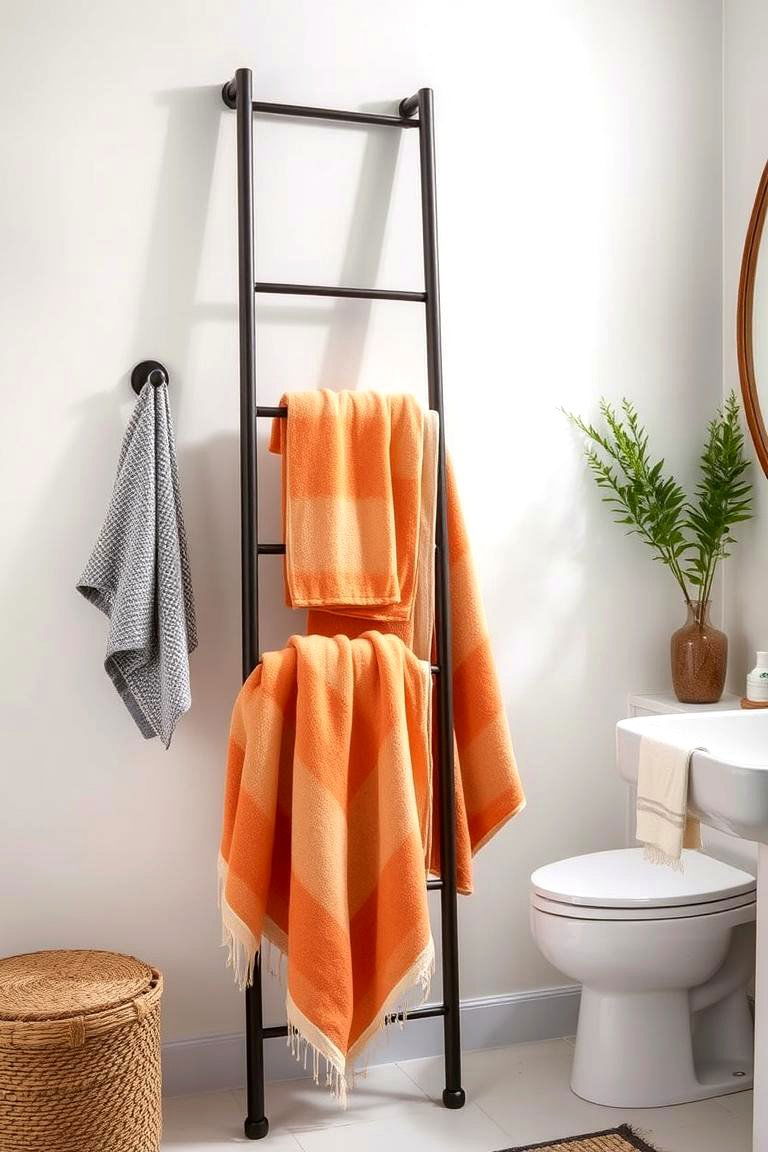 Decorative Ladder Towel Rack - 25 Towel Storage Ideas