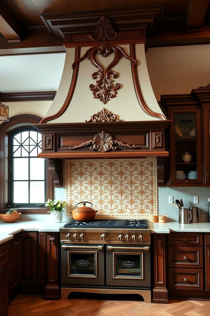 Decorative Range Hood for a Statement Piece - 25 Victorian Kitchen Ideas