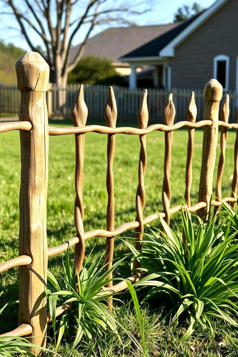 Decorative Split Rail Fence with Twisted Rails - 25 Split Rail Fence Ideas