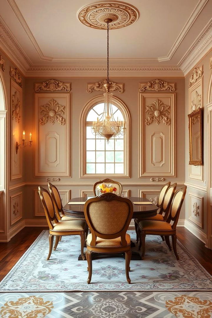 Decorative Wainscoting with Carved Details - 25 Wainscoting Ideas