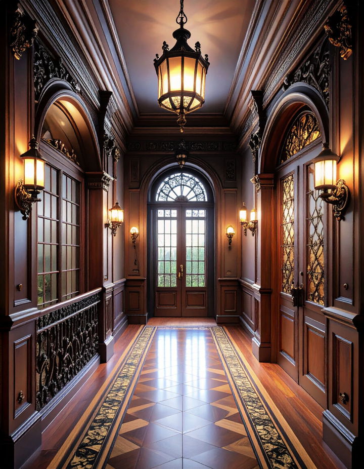 Decorative Wrought Iron Elements Victorian Hallway Ideas