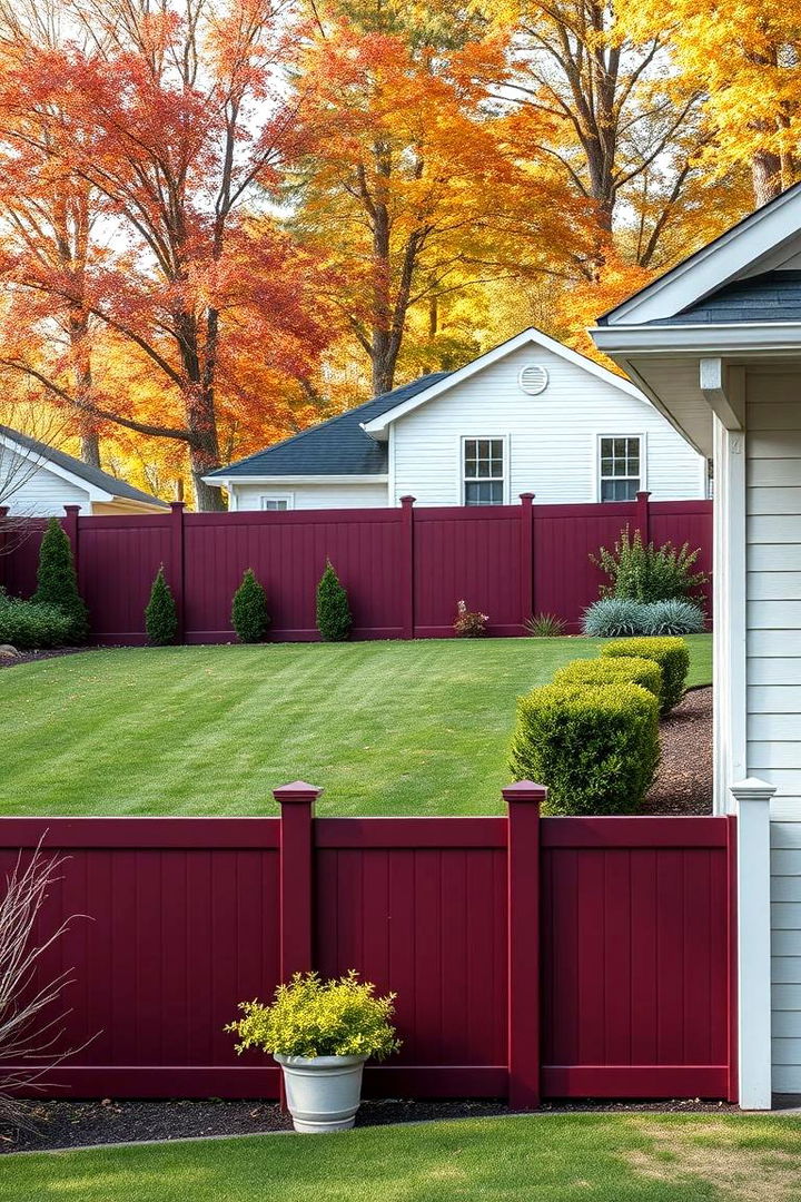 Deep Burgundy for a Rich Elegant Statement - 25 Vinyl Fence Colors