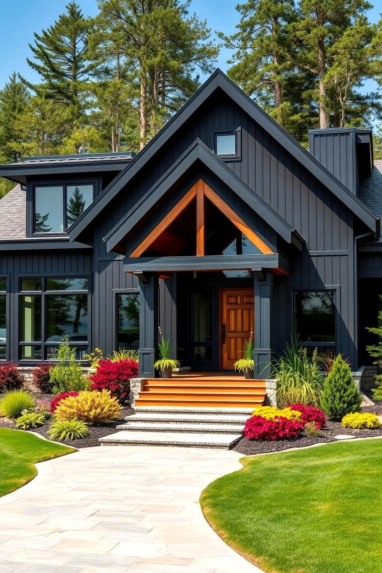 Deep Charcoal for Modern Edge - 25 Lake House Exterior Colors Ideas