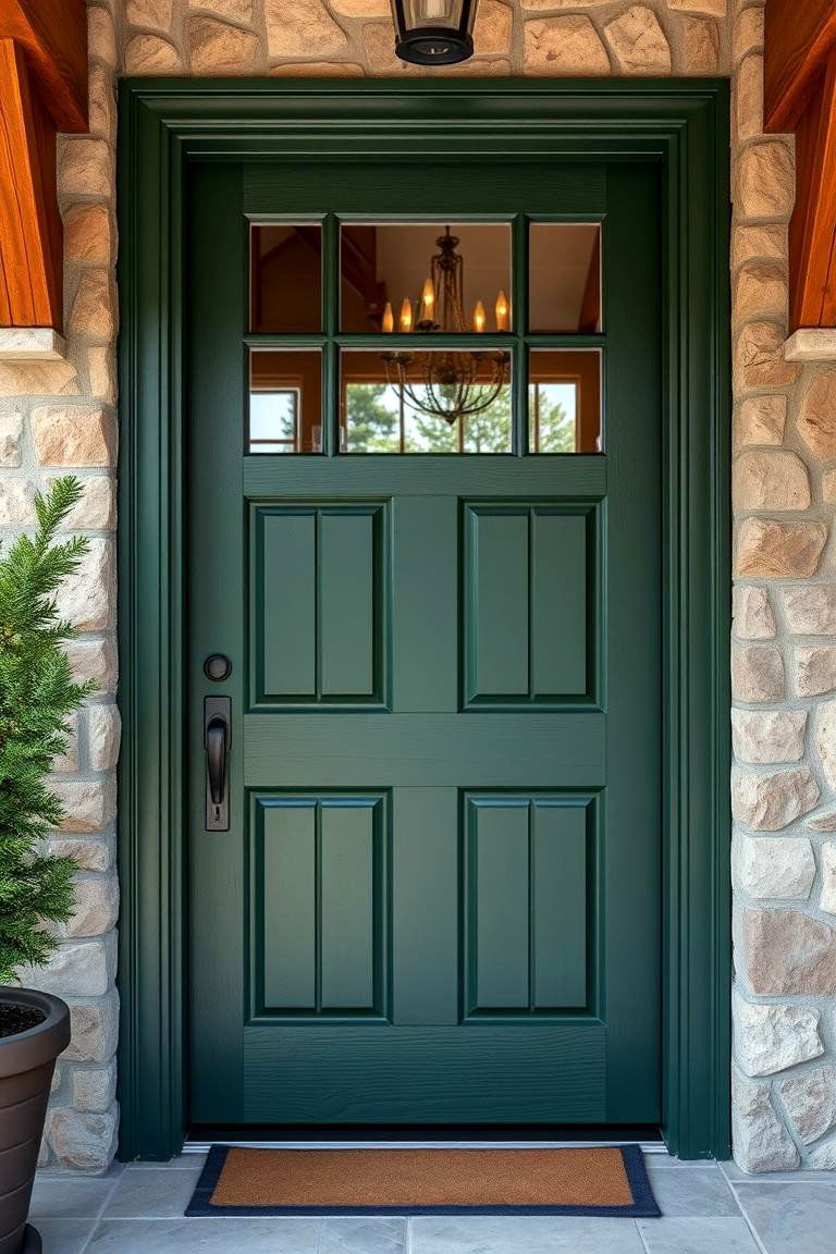 Deep Forest Green for a Rustic Look - 25 Front Door Color Ideas