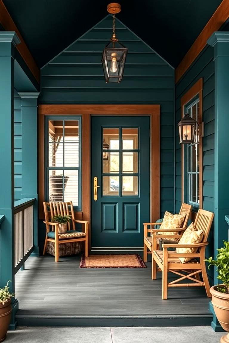 Deep Teal to Add Dramatic Depth - 25 Porch Paint Colors