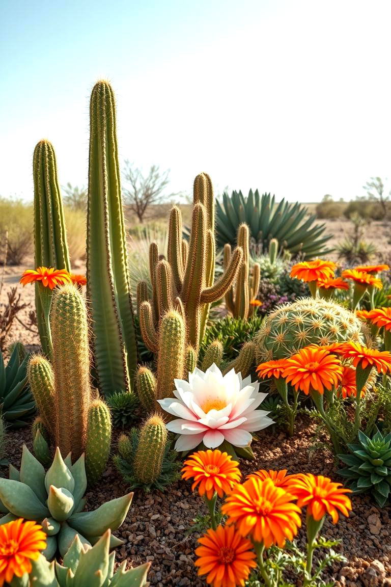 Desert Inspired Flower Bed - 25 Front Yard Texas Flower Bed Ideas