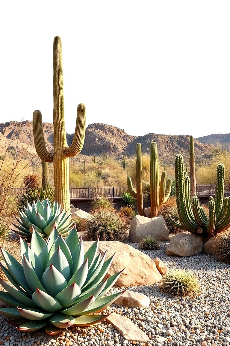 Desert Oasis with Succulents and Cacti - 25 Front Yard Texas Flower Bed Ideas