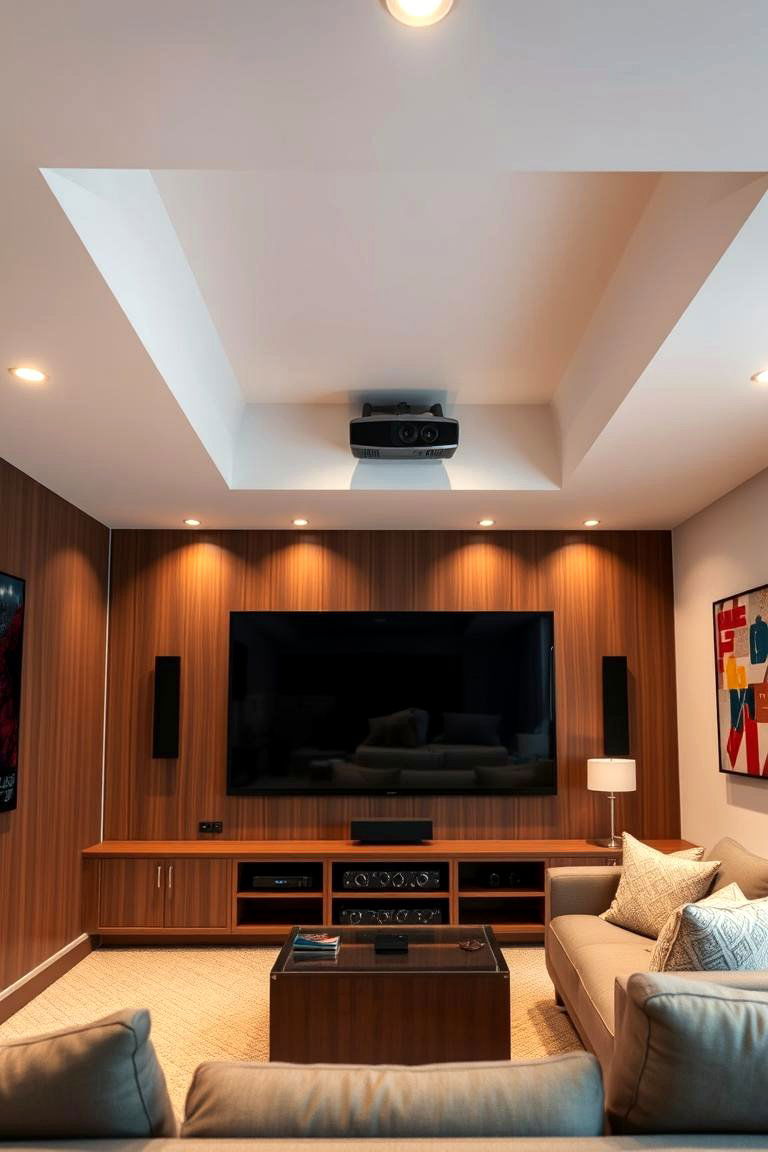 Design a Custom Projector Niche - 25 Media Room Ideas