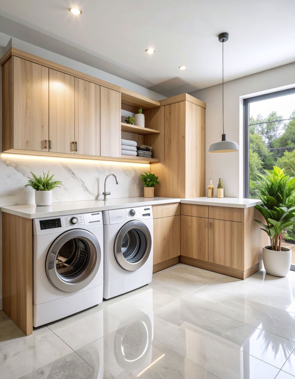Design a Laundry Room with a Built In Counter