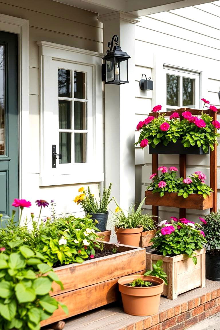 Design a Porch Garden to Enhance Curb Appeal - 25 Farmhouse Porch Ideas