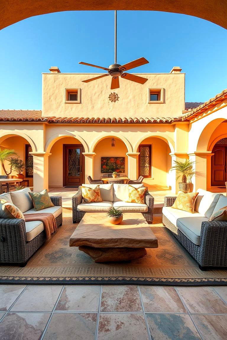 Design a Spacious Lounge Area - 25 spanish style patio ideas