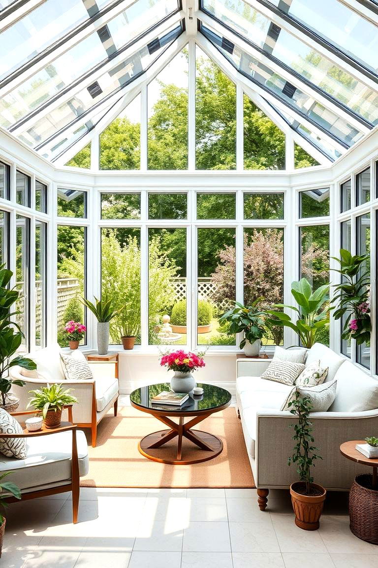 Design a Sunroom with Floor to Ceiling Windows - 25 Garden Room Ideas