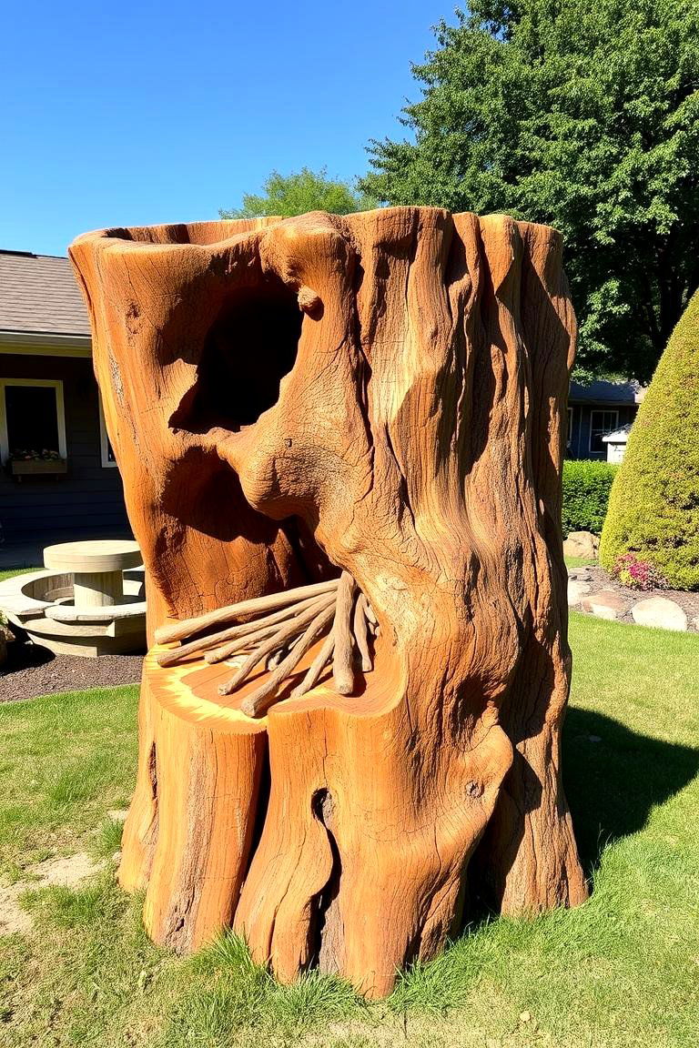 Design a Tree Stump Sculpture - 25 Tree Stump Decorating Ideas