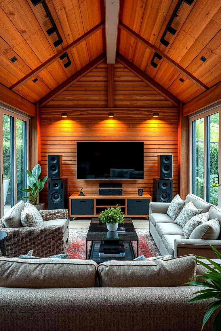Design an Entertainment Hub with TV and Speakers - 25 Garden Room Ideas