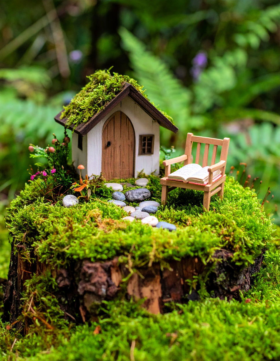 Designing a Cozy Reading Nook for Fairies Tree Stump Fairy Garden Ideas