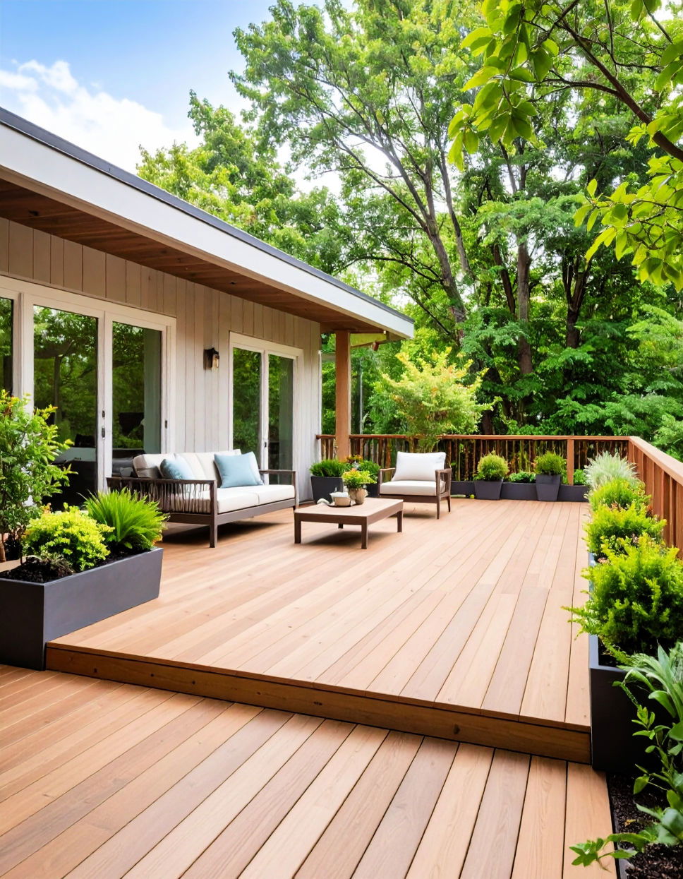 Designing a Deck with Integrated Planters and Greenery