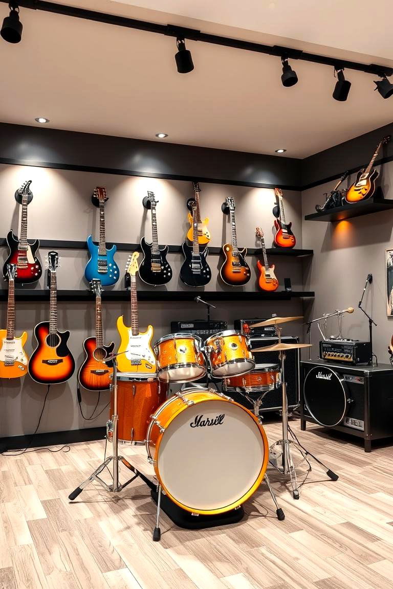 Designing a Display for Musical Instruments - 25 Man Cave Ideas