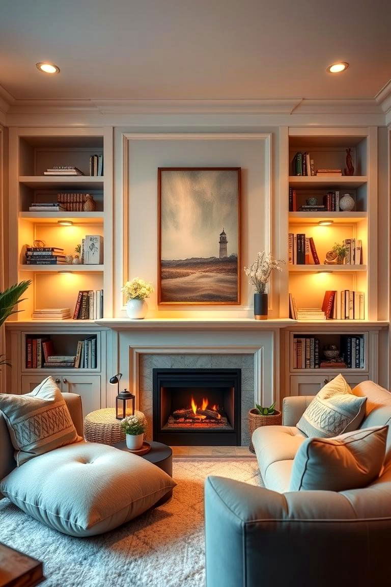 Designing a Fireplace with Shelves for a Cozy Atmosphere - 25 Fireplace With Bookshelves