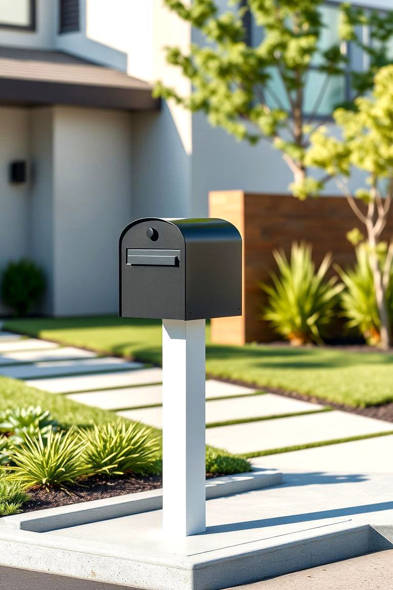 Designing a Minimalist Post for Modern Homes - 25 Mailbox Post Ideas
