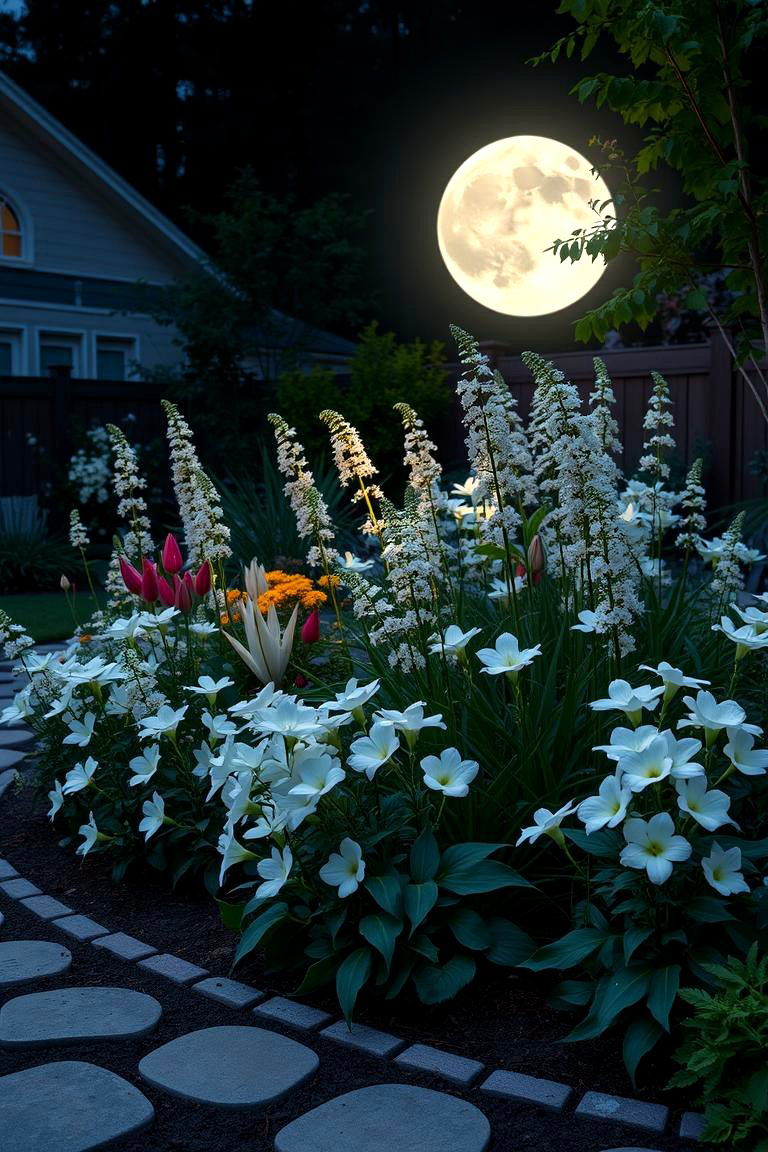 Designing a Moon Garden for Evening Enjoyment - 25 Large Backyard Landscaping Ideas