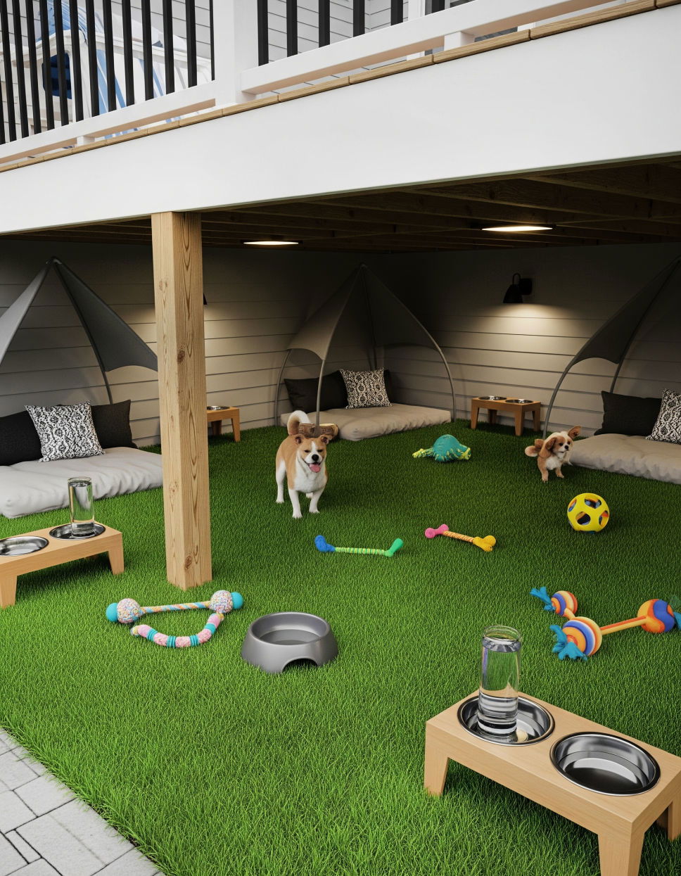 Designing a Pet Friendly Zone Under Deck Landscaping Ideas