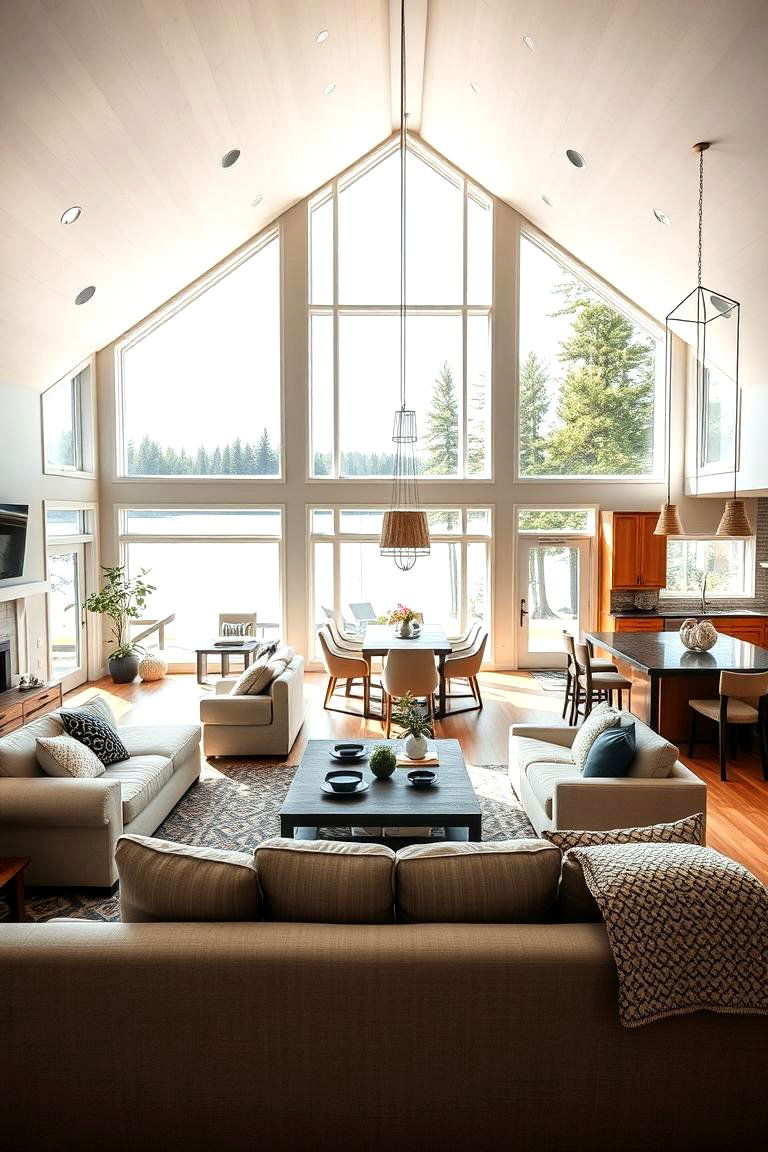 Designing an Open Concept Living Area for Flow - 25 Lake House Decorating Ideas