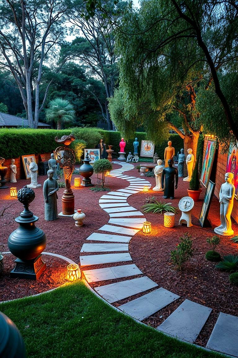 Designing an Outdoor Art Gallery or Sculpture Path - 25 Large Backyard Landscaping Ideas