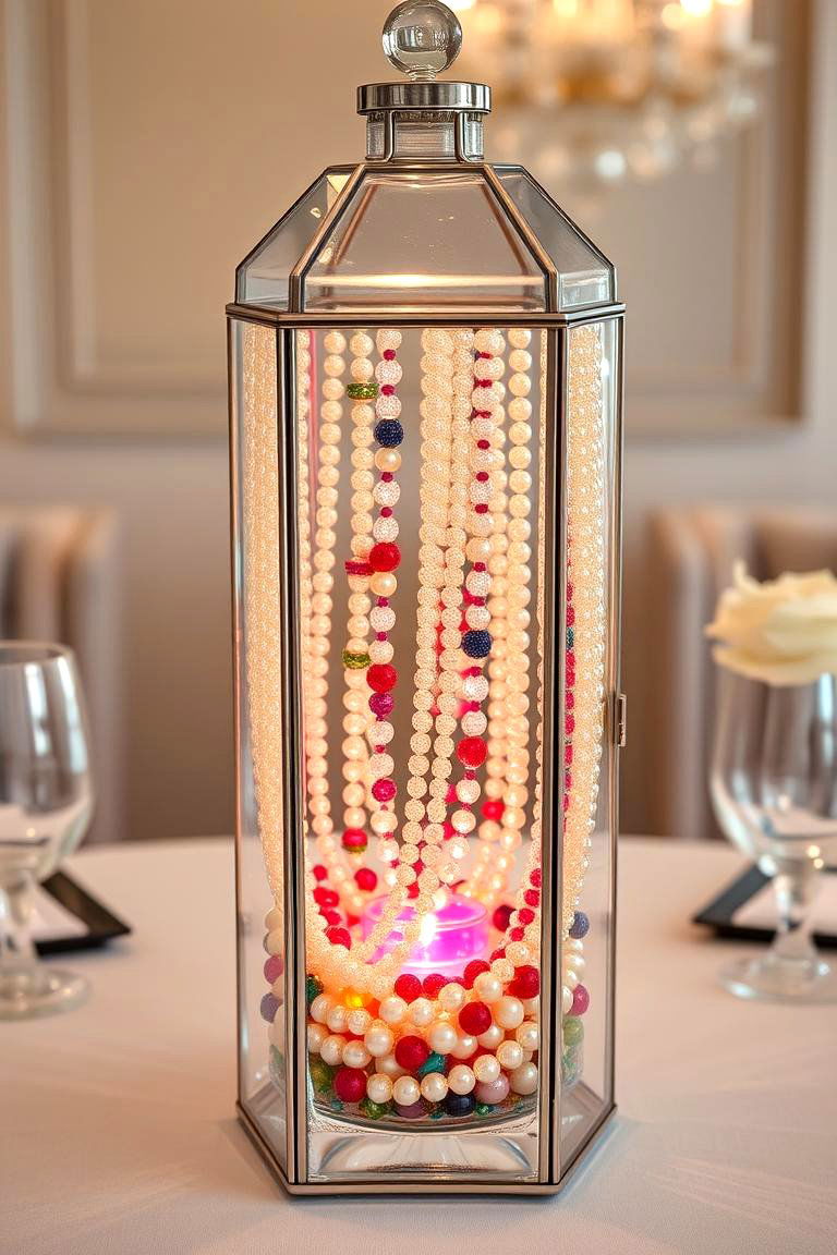 Displaying Decorative Beads - 25 Lantern Centerpiece Ideas