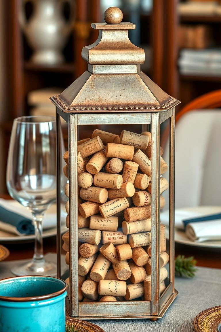 Displaying Wine Corks - 25 Lantern Centerpiece Ideas