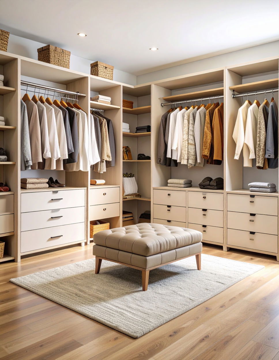 Double Duty Closet Island with Seating