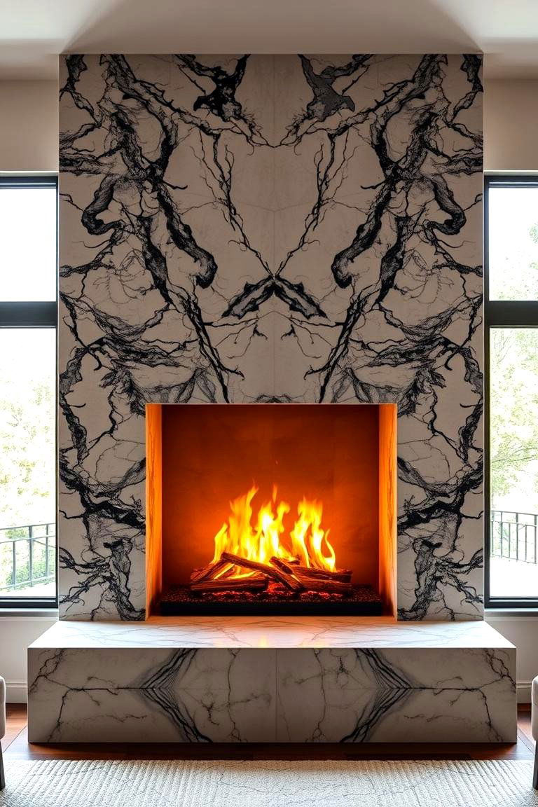 Double Sided Marble Fireplace - 25 Marble Fireplace Ideas