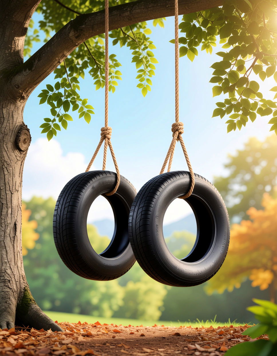 Double Tire Swing Tire Swing Ideas