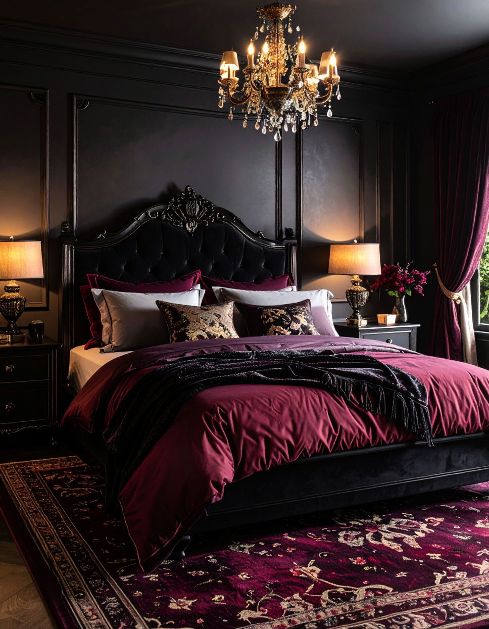 Dramatic Velvet Bedding for Luxurious Comfort Vampire Bedroom Ideas