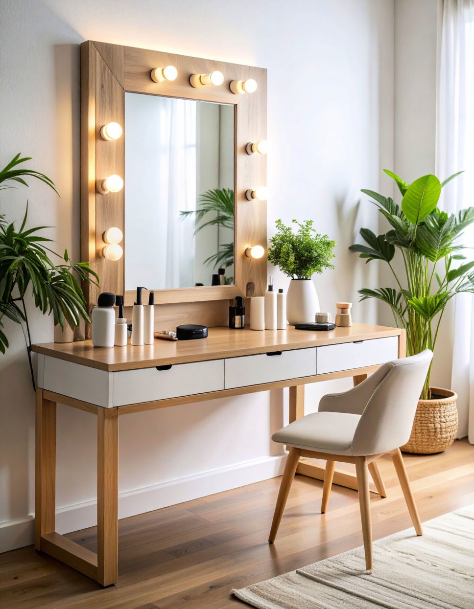 Dressing Table with a Built In Charging Station