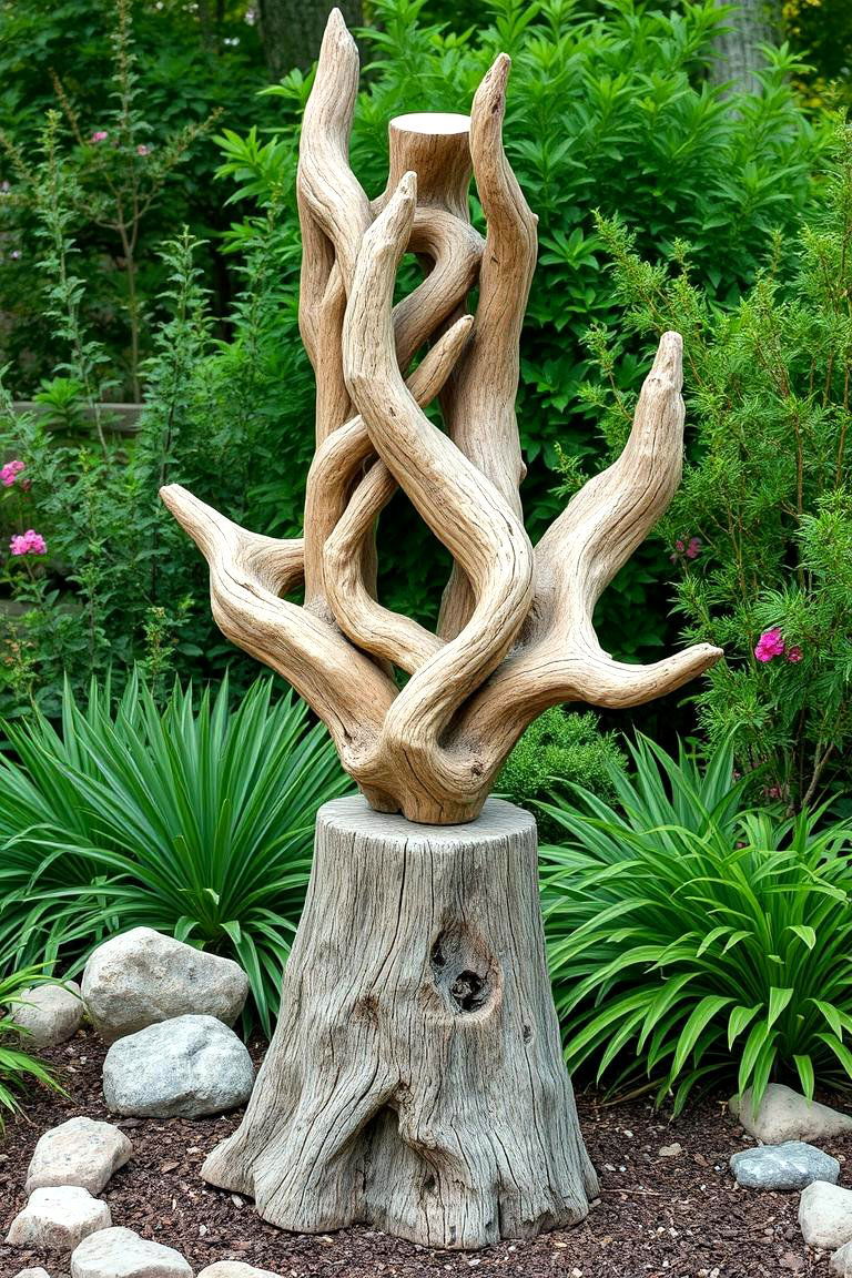 Driftwood Art - 25 Garden Art Ideas