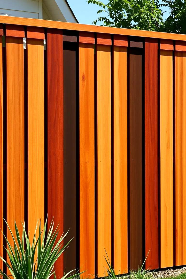 Dual Tone Cedar Fence Design - 25 Cedar Fence Ideas