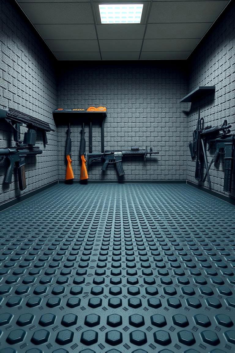 Durable Non Slip Flooring - 25 Man Cave Gun Room Ideas