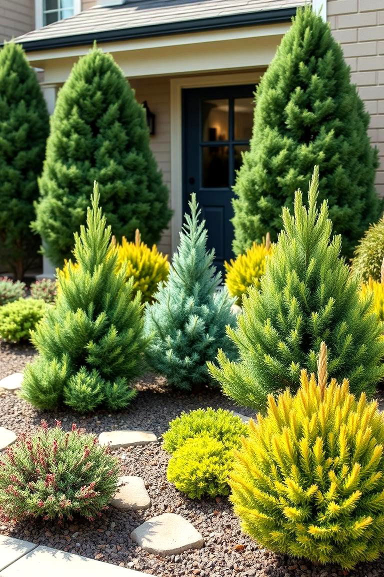 Dwarf Evergreen Plants for Small Front Yards - 25 Front Yard Evergreen Landscaping Ideas