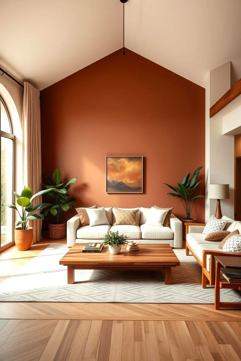 Earthy Brown and Beige for Natural Appeal - 25 Two Tone Wall Paint Ideas