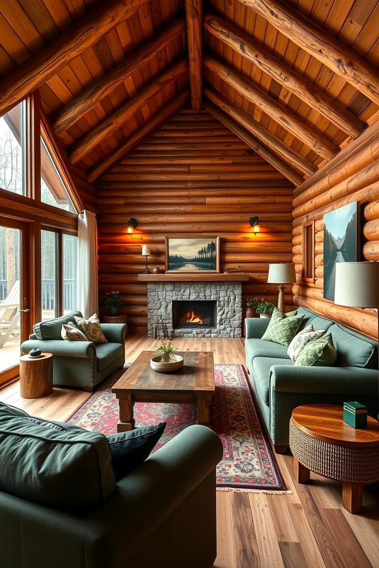 Earthy Color Palette - 25 Cabin Living Room Ideas