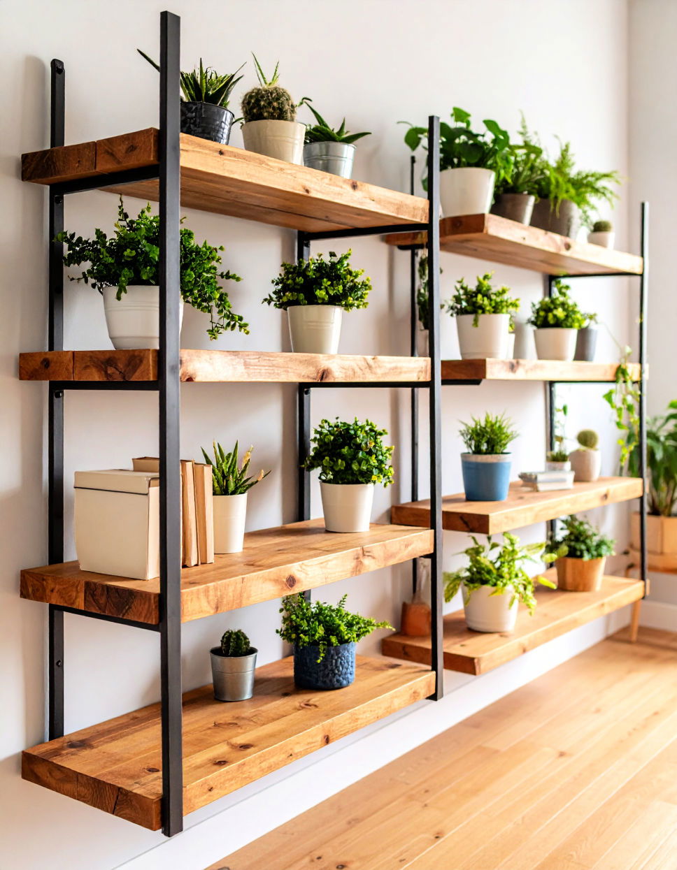Easy Rustic Wood Floating Shelves