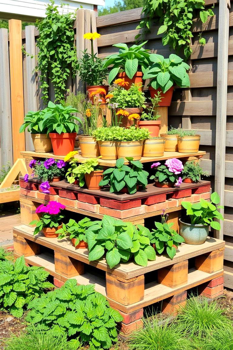 Eco Friendly Recycled Material Garden - 25 Tiered Garden Ideas