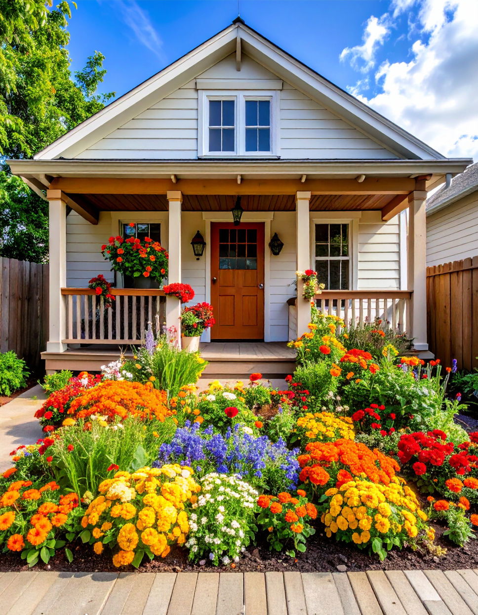 Edible Flower Bed with Colorful Blooms
