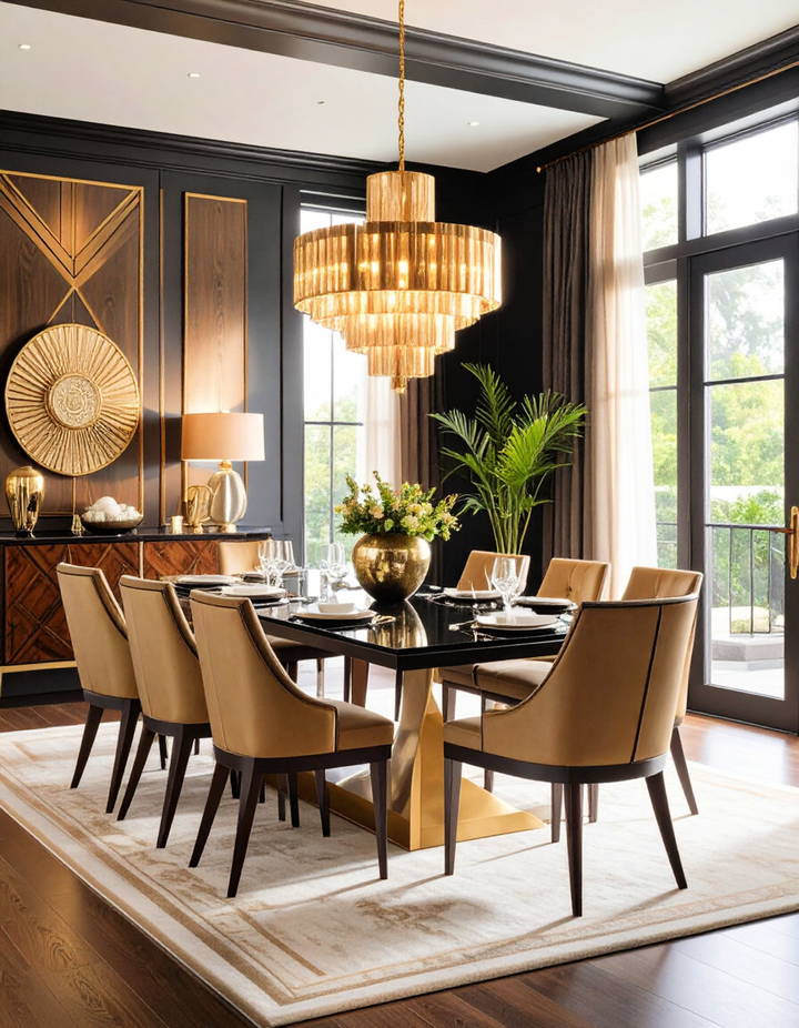 Elegant Art Deco Touches Vintage Dining Room Ideas