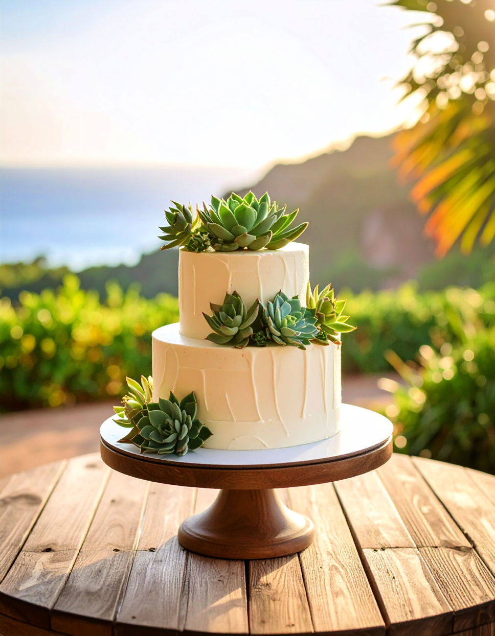 Elegant Botanical Wedding Cake Topper