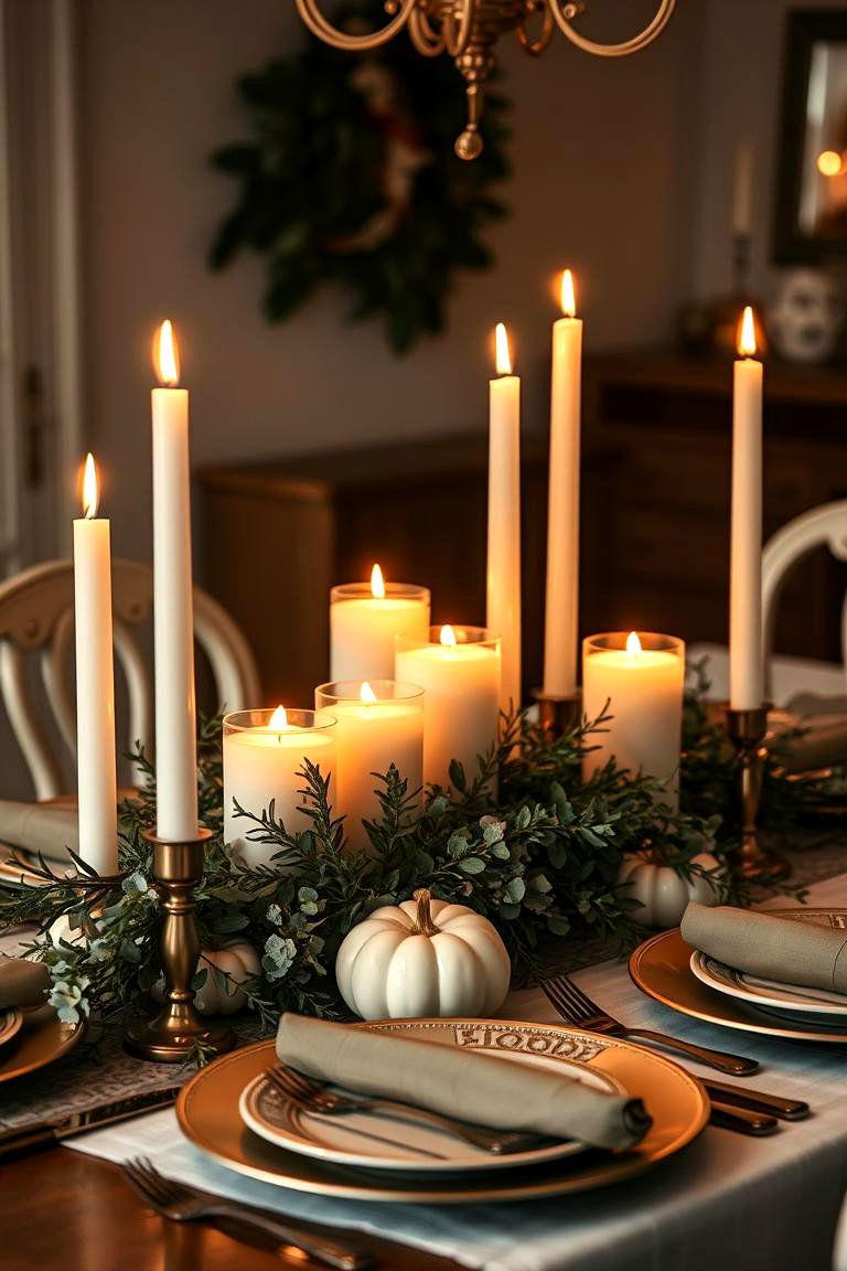 Elegant Candlelit Centerpiece - 25 Thanksgiving Centerpiece Ideas