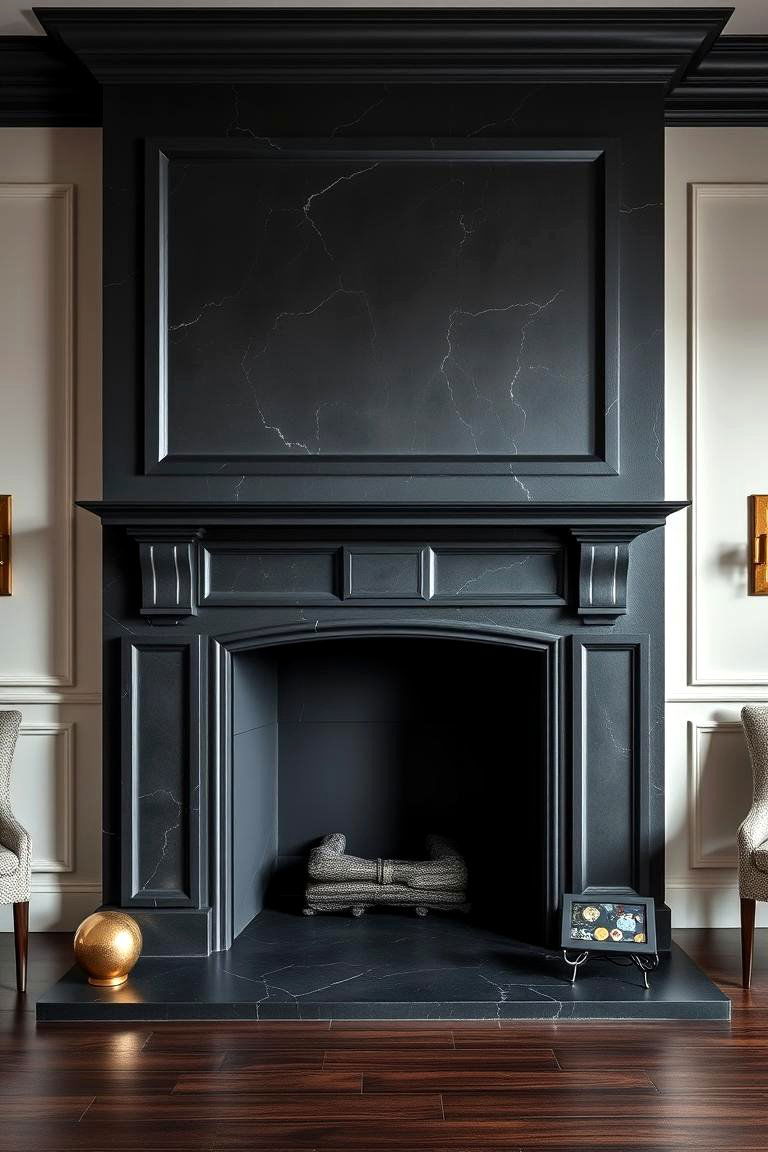 Elegant Charcoal Gray for Dramatic Depth - 25 Fireplace Paint Ideas