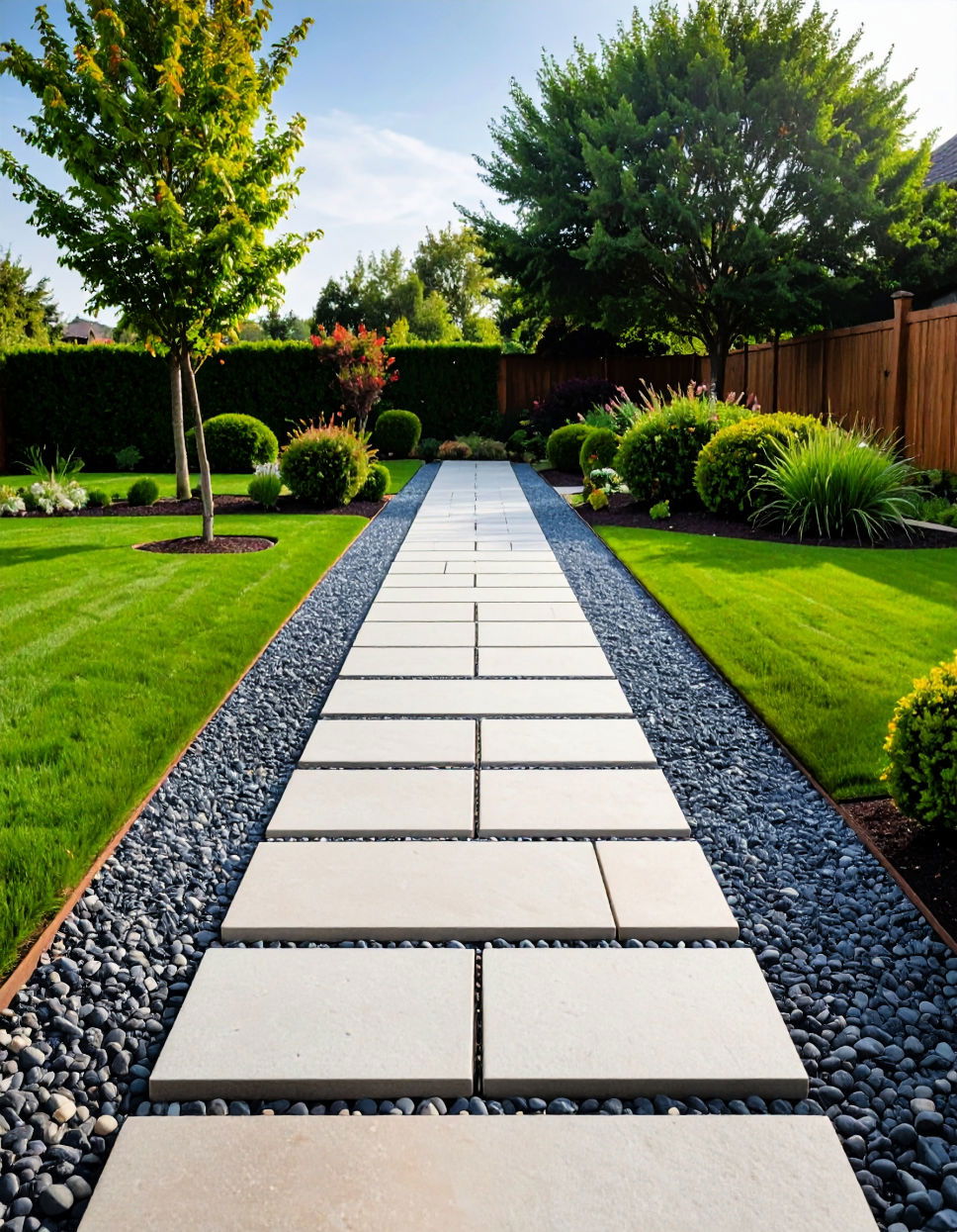 Elegant Flagstone Walkway with Gravel Filler