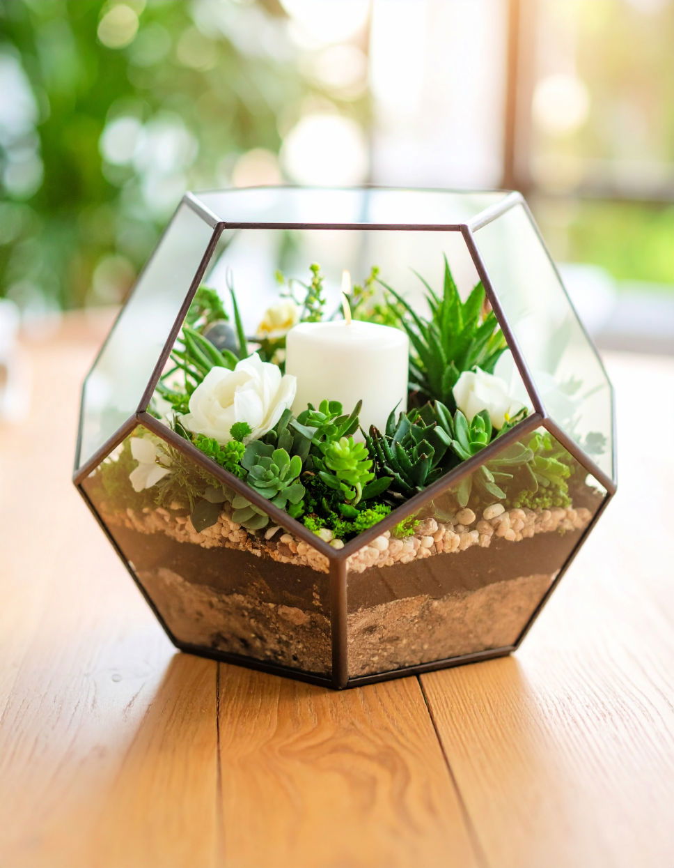 Elegant Geometric Terrarium Centerpiece